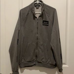 Men’s grey Puma zip up hoodie. Large